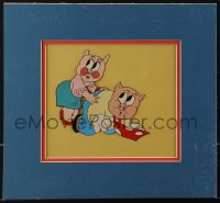 5j0402 PORKY PIG/PETUNIA PIG matted animation cel 1950s Warner Bros. Merrie Melodies cartoon!