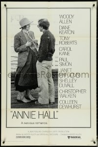 5j0840 ANNIE HALL 1sh 1977 full-length Woody Allen & Diane Keaton in a nervous romance!