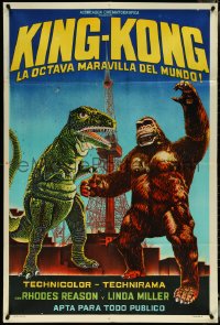 5j0461 KING KONG ESCAPES Argentinean 1968 completely different art with wacky dinosaur by Pezzuto!