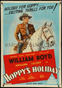 5j0586 HOPPY'S HOLIDAY Aust 1sh 1947 great art of William Boyd as Hopalong Cassidy, ultra rare!