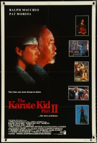 5j0588 KARATE KID PART II Aust 1sh 1986 great profile of Pat Morita as Mr. Miyagi, Ralph Macchio!