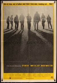 5j0596 WILD BUNCH Aust 1sh R1970s Sam Peckinpah cowboy classic, Holden & Borgnine, different!