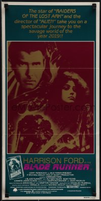 5j0754 BLADE RUNNER Aust daybill 1982 Scott sci-fi classic, Ford, Young, partial art by Alvin!