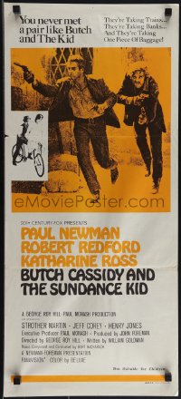 5j0755 BUTCH CASSIDY & THE SUNDANCE KID Aust daybill 1970 Paul Newman, Robert Redford, Ross!