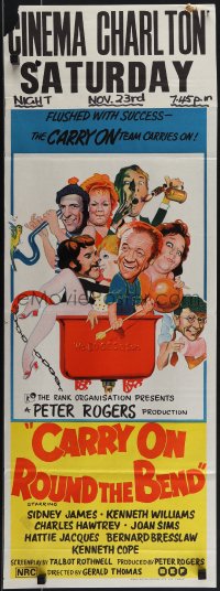 5j0760 CARRY ON ROUND THE BEND Aust daybill 1971 Sidney James, Kenneth Williams, New Zealand issue!