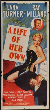 5j0785 LIFE OF HER OWN Aust daybill 1950 completely different art of Lana Turner & Ray Milland!