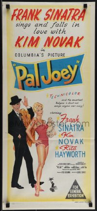 5j0795 PAL JOEY Aust daybill 1957 art of Frank Sinatra standing by sexiest Kim Novak!