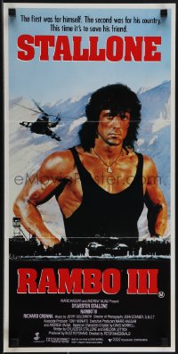 5j0798 RAMBO III Aust daybill 1988 Sylvester Stallone returns as John Rambo to save his friend!