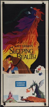 5j0806 SLEEPING BEAUTY Aust daybill R1970s Walt Disney cartoon fairy tale fantasy classic!