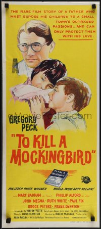 5j0810 TO KILL A MOCKINGBIRD Aust daybill 1964 Gregory Peck, from Harper Lee's classic novel!