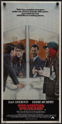 5j0811 TRADING PLACES Aust daybill 1983 different Purkis art of Dan Aykroyd & Eddie Murphy!