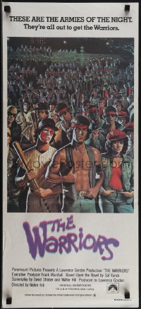 5j0812 WARRIORS Aust daybill 1979 Walter Hill, Jarvis artwork of the armies of the night!