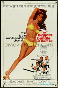 5j0859 BIGGEST BUNDLE OF THEM ALL 1sh 1968 Robert McGinnis art of sexy Raquel Welch in bikini!