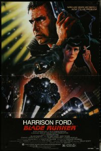 5j0865 BLADE RUNNER NSS style 1sh 1982 Ridley Scott sci-fi classic, art of Harrison Ford by Alvin!