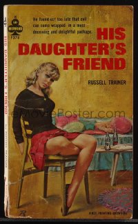 5j0112 HIS DAUGHTER'S FRIEND signed paperback book 1964 by author Russell Trainer, Paul Rader art!