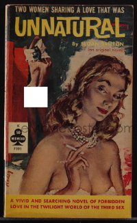 5j1700 UNNATURAL paperback book 1962 sexy Paul Rader cover art, forbidden love of the third sex!