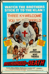 5j0869 BROTHERHOOD OF DEATH 1sh 1976 blaxploitation, the brothers stick it to the Klan!