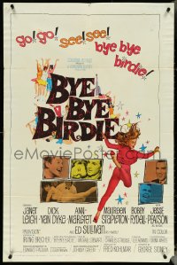 5j0873 BYE BYE BIRDIE 1sh 1963 cool artwork of sexy Ann-Margret dancing, Dick Van Dyke!