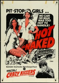 5j0522 HOT & NAKED/CRAZY KILLERS Canadian 1sh 1976 Quand les Filles se Dechainent & Crazy Killers!