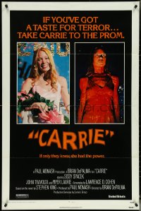 5j0879 CARRIE 1sh 1976 Stephen King, Sissy Spacek before and after her bloodbath at the prom!