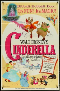 5j0884 CINDERELLA 1sh R1973 Disney's classic musical cartoon, the greatest love story ever told!