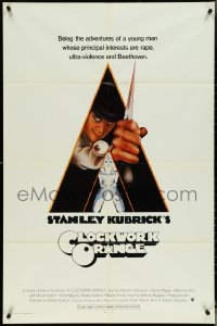 5j0885 CLOCKWORK ORANGE int'l 1sh 1972 Stanley Kubrick classic, Castle art of Malcolm McDowell!