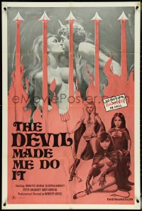 5j0906 DEVIL MADE ME DO IT 1sh 1970s art of sexy women, so hot its banned in hell!