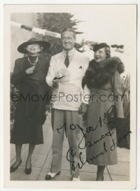 5j0233 EDMUND LOWE signed 4x5 photo 1930s on the street with his wife and a friend!