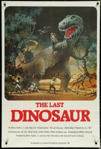 5j1044 LAST DINOSAUR English 1sh 1977 Richard Boone, Joan Van Ark, art of prehistoric action!