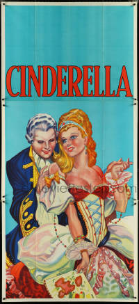 5j0629 CINDERELLA stage play English 3sh 1930s romantic art of classic fairy tale character & prince!