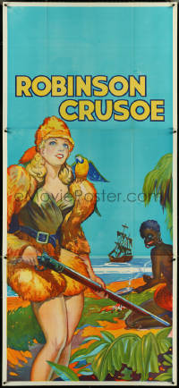 5j0658 ROBINSON CRUSOE stage play English 3sh 1930s sexy close up of female hero by Friday & ship!