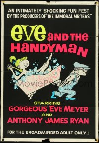 5j0925 EVE & THE HANDYMAN 1sh 1961 Russ Meyer directs gorgeous wife Eve Meyer, pink title style!