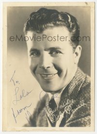 5j0244 DICK POWELL signed 5x7 fan photo 1930s great head & shoulders portrait wearing suit & tie!