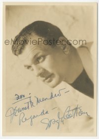 5j0250 JOSEPH COTTEN signed 5x7 fan photo 1940s head & shoulders close up of the leading man!