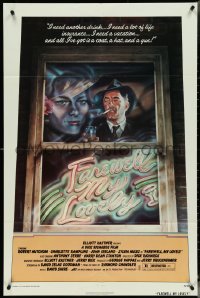 5j0935 FAREWELL MY LOVELY 1sh 1975 cool David McMacken artwork of Robert Mitchum smoking in window!