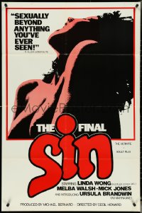 5j0943 FINAL SIN 1sh 1977 great sexy silhouette art, an unbelievable sex shocker!