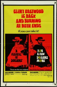 5j0946 FISTFUL OF DOLLARS/FOR A FEW DOLLARS MORE 1sh 1969 Eastwood is back & burning at both ends!