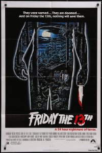 5j0960 FRIDAY THE 13th 1sh 1980 great Alex Ebel art, slasher classic, 24 hours of terror!