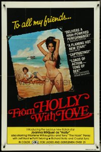 5j0963 FROM HOLLY WITH LOVE 1sh 1978 introducing luscious new Italian star Joanna MiQuel, rare!