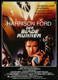 5j0706 BLADE RUNNER German R1990 Ridley Scott sci-fi classic, montage of Harrison Ford & cast!