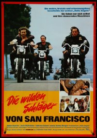 5j0733 HELLS ANGELS ON WHEELS German 1968 biker gangs, Adam Roarke, Jack Nicholson & Sonny Barger!