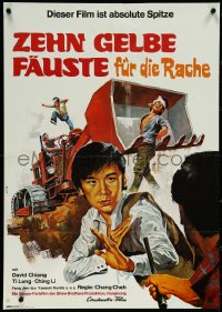 5j0737 KUNG FU KILLERS German 1973 Shaw Brothers, kung fu action art of tractor & fighters!