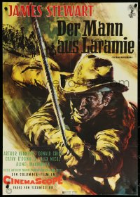 5j0746 MAN FROM LARAMIE German R1960s cool different art of cowboy James Stewart, Anthony Mann!