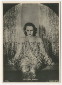 5j1666 BRIGITTE HELM #4380/1 German Ross postcard 1929 seated portrait in wild beaded dress!