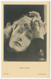 5j1669 GRETA GARBO #6390/2 German Ross postcard 1931 great pensive head & shoulders close up!