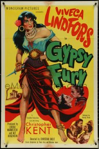 5j0983 GYPSY FURY 1sh 1951 Singoalla, striking art of sexy Viveca Lindfors, Alf Kjellin!!