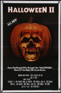 5j0984 HALLOWEEN II studio style 1sh 1981 jack-o-lantern skull image, more of the night HE came home