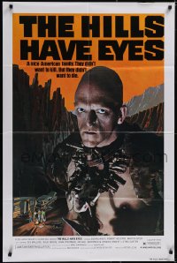 5j0990 HILLS HAVE EYES 1sh 1978 Wes Craven, classic creepy image of sub-human Michael Berryman!