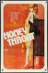 5j0994 HONEY THROAT 1sh 1980 sweetness just drips from her juicy red lips, great sexy art!