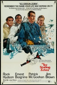 5j1011 ICE STATION ZEBRA 1sh 1969 Terpning art of Rock Hudson, Brown, Borgnine & McGoohan!